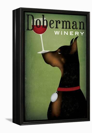 Single Doberman Winery-Ryan Fowler-Framed Stretched Canvas