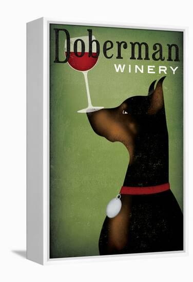 Single Doberman Winery-Ryan Fowler-Framed Stretched Canvas