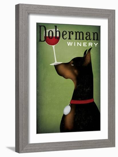 Single Doberman Winery-Ryan Fowler-Framed Art Print