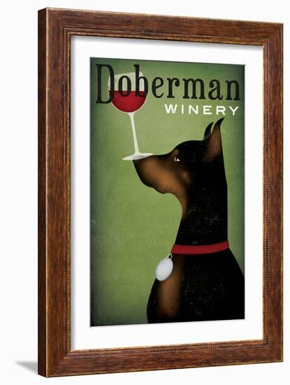 Single Doberman Winery-Ryan Fowler-Framed Art Print