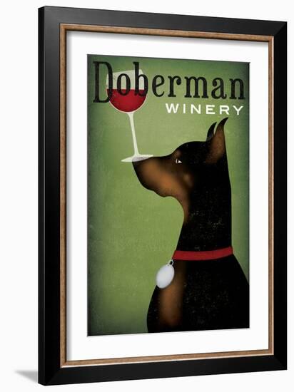 Single Doberman Winery-Ryan Fowler-Framed Art Print