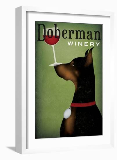 Single Doberman Winery-Ryan Fowler-Framed Art Print