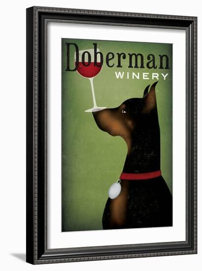 Single Doberman Winery-Ryan Fowler-Framed Art Print