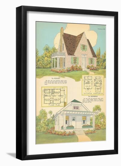 Single-Family Home, Rendering and Floor Plan-null-Framed Art Print
