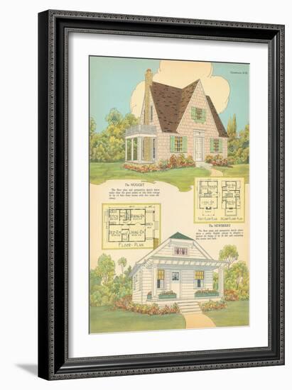 Single-Family Home, Rendering and Floor Plan-null-Framed Art Print