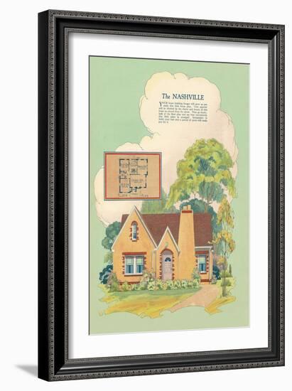 Single-Family Home, Rendering and Floor Plan-null-Framed Art Print