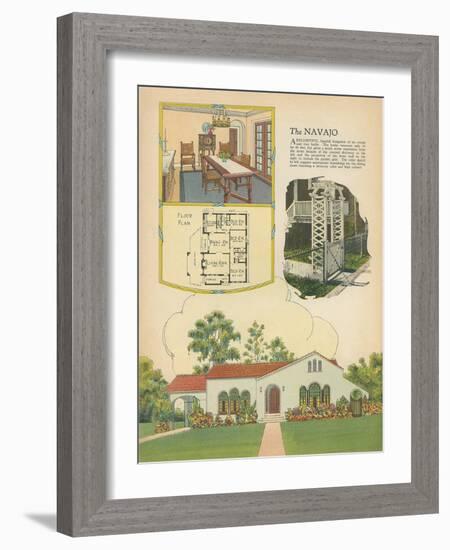 Single-Family Home, Rendering and Floor Plan-null-Framed Art Print