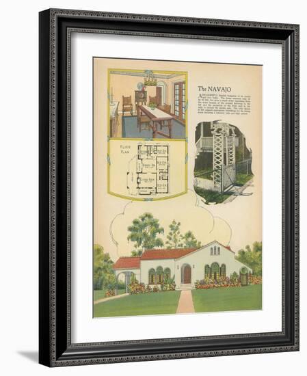 Single-Family Home, Rendering and Floor Plan-null-Framed Art Print