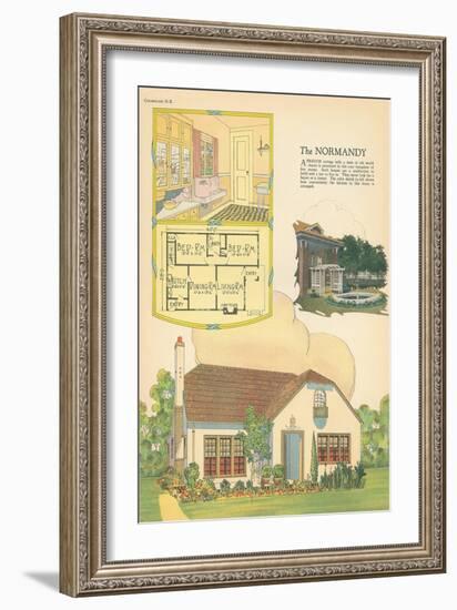 Single-Family Home, Rendering and Floor Plan-null-Framed Art Print