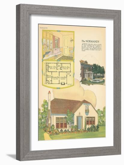 Single-Family Home, Rendering and Floor Plan-null-Framed Art Print