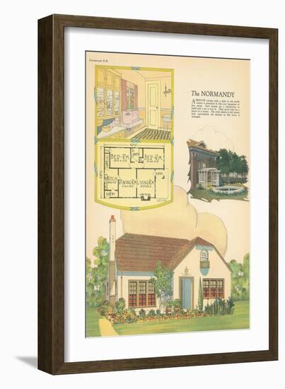 Single-Family Home, Rendering and Floor Plan-null-Framed Art Print