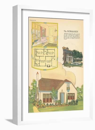 Single-Family Home, Rendering and Floor Plan-null-Framed Art Print