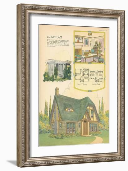 Single-Family Home, Rendering and Floor Plan-null-Framed Art Print