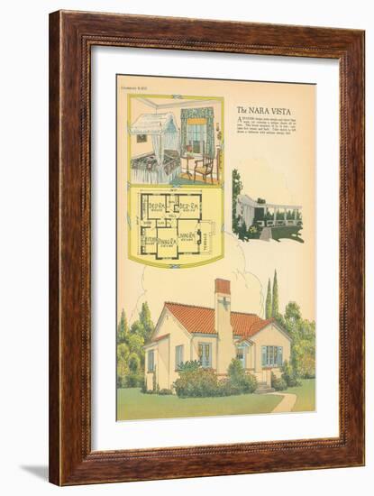 Single-Family Home, Rendering and Floor Plan-null-Framed Art Print