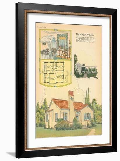 Single-Family Home, Rendering and Floor Plan-null-Framed Art Print