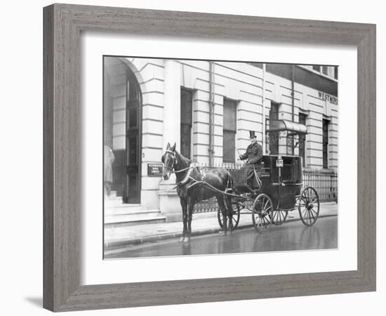 Single-Horsed Carriage (B/W Photo)-English Photographer-Framed Giclee Print