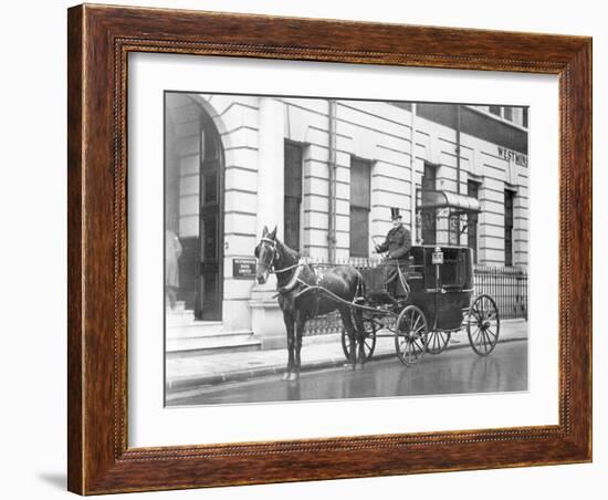 Single-Horsed Carriage (B/W Photo)-English Photographer-Framed Giclee Print