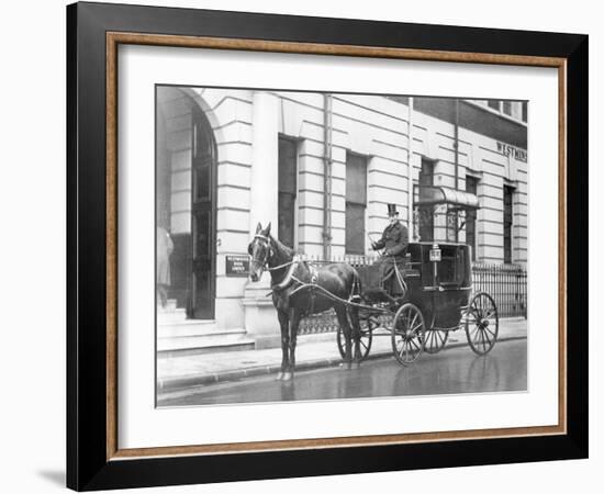 Single-Horsed Carriage (B/W Photo)-English Photographer-Framed Giclee Print