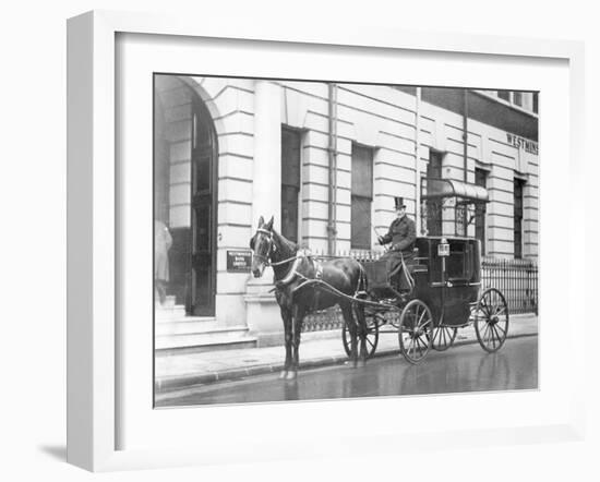 Single-Horsed Carriage (B/W Photo)-English Photographer-Framed Giclee Print