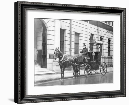 Single-Horsed Carriage (B/W Photo)-English Photographer-Framed Giclee Print