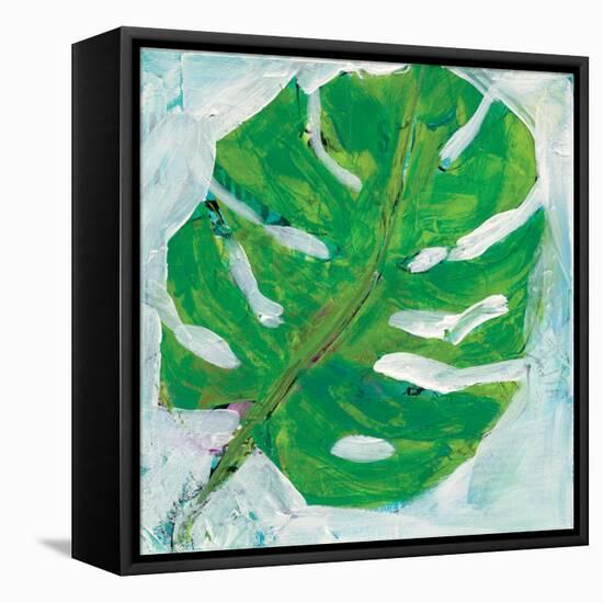 Single Leaf Play-Kellie Day-Framed Stretched Canvas