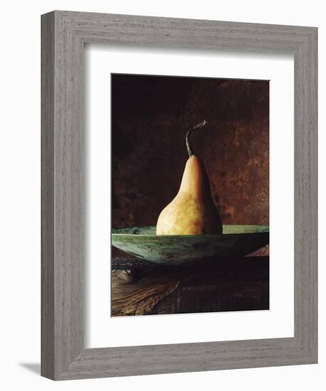 Single Pear in Bowl-David Jay Zimmerman-Framed Premium Photographic Print