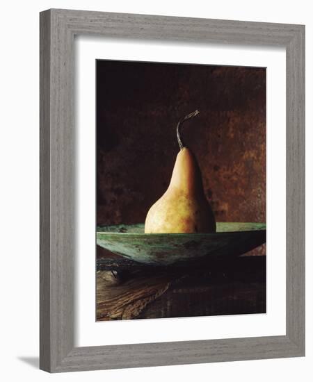 Single Pear in Bowl-David Jay Zimmerman-Framed Photographic Print