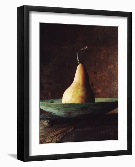 Single Pear in Bowl-David Jay Zimmerman-Framed Photographic Print