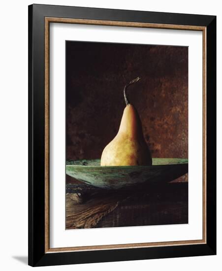 Single Pear in Bowl-David Jay Zimmerman-Framed Photographic Print