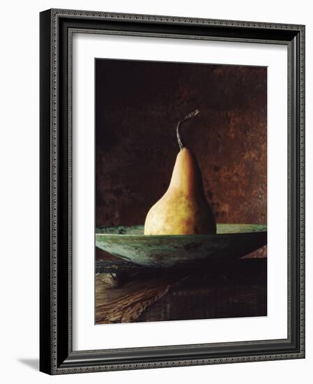 Single Pear in Bowl-David Jay Zimmerman-Framed Photographic Print