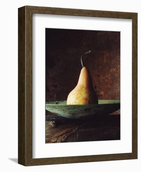 Single Pear in Bowl-David Jay Zimmerman-Framed Photographic Print