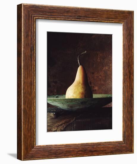 Single Pear in Bowl-David Jay Zimmerman-Framed Photographic Print