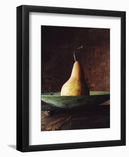 Single Pear in Bowl-David Jay Zimmerman-Framed Photographic Print