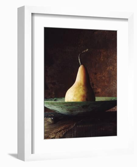 Single Pear in Bowl-David Jay Zimmerman-Framed Photographic Print