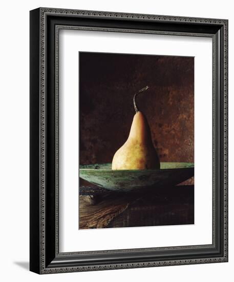 Single Pear in Bowl-David Jay Zimmerman-Framed Photographic Print