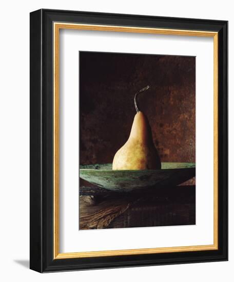 Single Pear in Bowl-David Jay Zimmerman-Framed Photographic Print