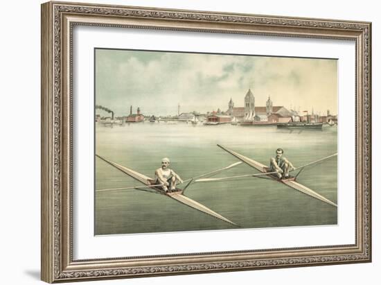 Single-Person Rowing-null-Framed Art Print