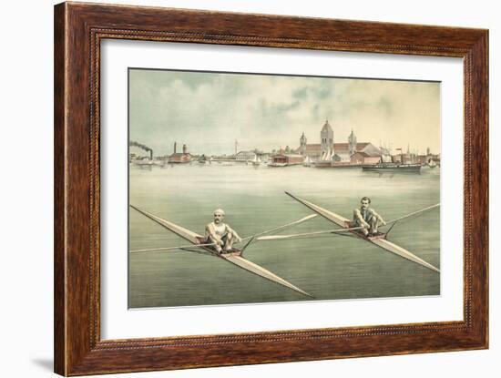 Single-Person Rowing-null-Framed Art Print