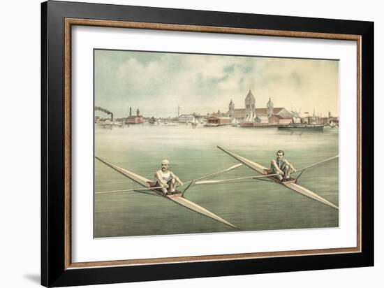 Single-Person Rowing-null-Framed Art Print