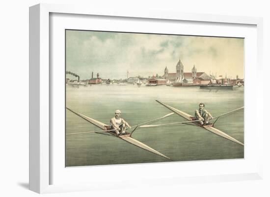 Single-Person Rowing-null-Framed Art Print