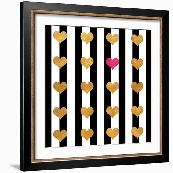 Single Pink Heart-Shelley Lake-Framed Art Print