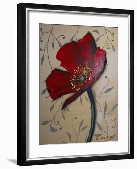 Single Red Poppy-Cherie Roe Dirksen-Framed Giclee Print