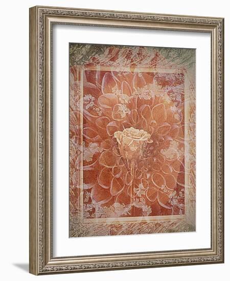 Single Rose in Earthy Colors Vintage Style in Frame, Photographic Layer Work-Alaya Gadeh-Framed Photographic Print