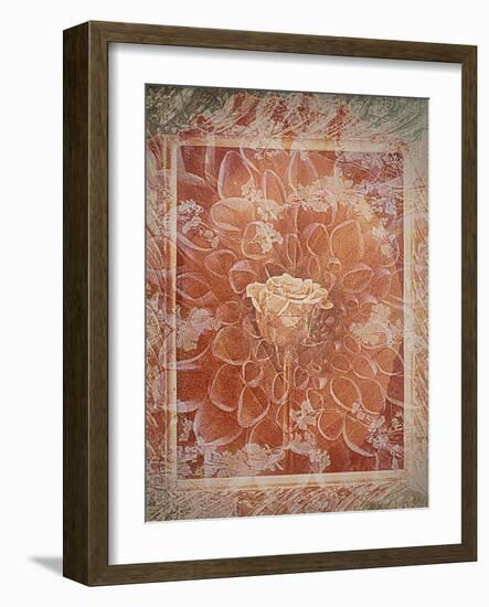 Single Rose in Earthy Colors Vintage Style in Frame, Photographic Layer Work-Alaya Gadeh-Framed Photographic Print