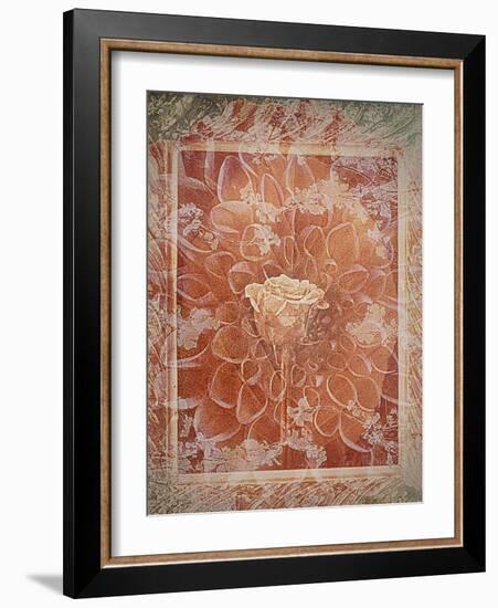 Single Rose in Earthy Colors Vintage Style in Frame, Photographic Layer Work-Alaya Gadeh-Framed Photographic Print