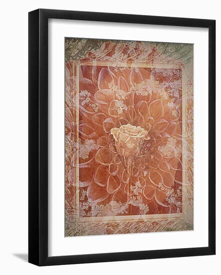 Single Rose in Earthy Colors Vintage Style in Frame, Photographic Layer Work-Alaya Gadeh-Framed Photographic Print