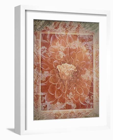 Single Rose in Earthy Colors Vintage Style in Frame, Photographic Layer Work-Alaya Gadeh-Framed Photographic Print