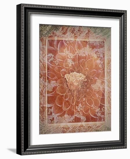 Single Rose in Earthy Colors Vintage Style in Frame, Photographic Layer Work-Alaya Gadeh-Framed Photographic Print