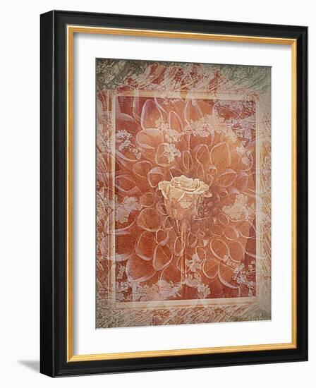 Single Rose in Earthy Colors Vintage Style in Frame, Photographic Layer Work-Alaya Gadeh-Framed Photographic Print