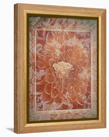 Single Rose in Earthy Colors Vintage Style in Frame, Photographic Layer Work-Alaya Gadeh-Framed Premier Image Canvas